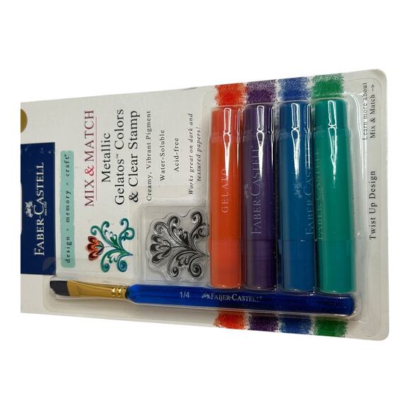 Faber-Castell Mix & Match Metallic Gelatos Colors & Clear Stamp Set - Picture 4 of 5